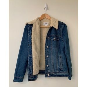 Sherpa lined blue jean jacket